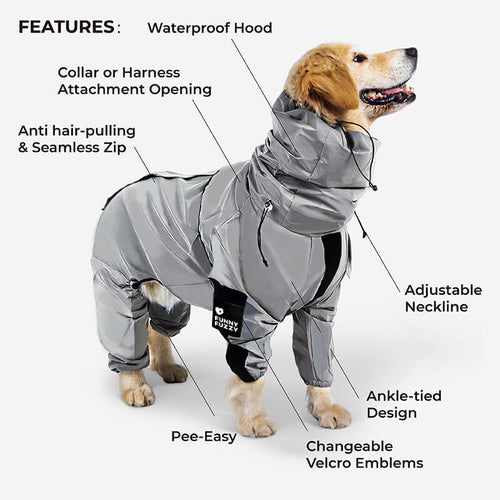 NPNGonline™ Reflective All-weather Waterproof Dog Rain Coat