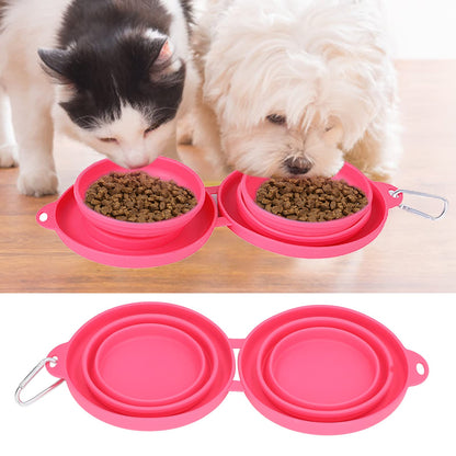 NPNGonline™  Travel Dog Double Silicone Bowl