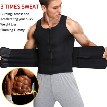 NPNGonline™ Men Sauna Zipper Tank Top with Double Belts