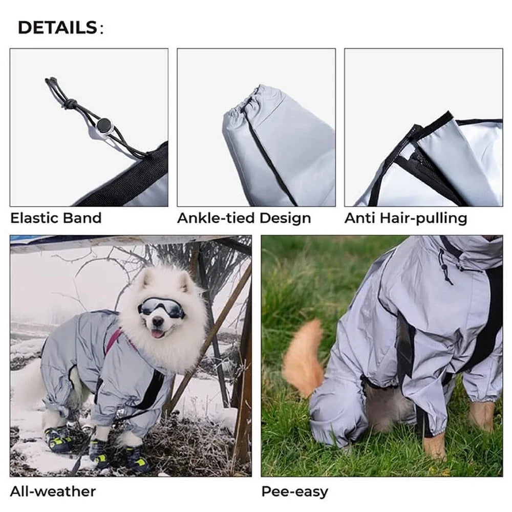 NPNGonline™ Reflective All-weather Waterproof Dog Rain Coat