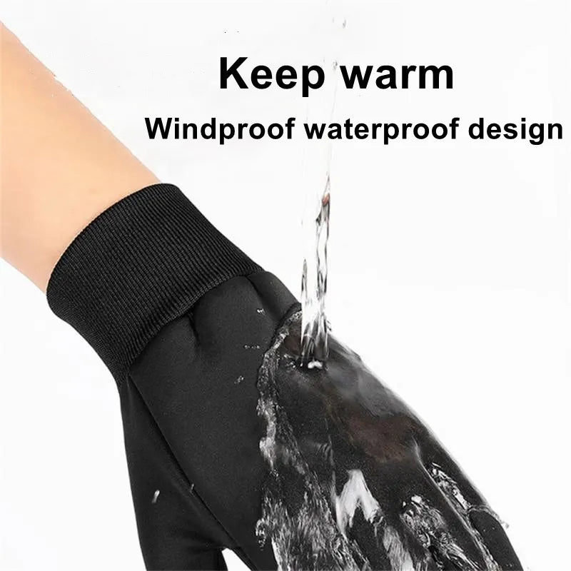 Waterproof Cycling Gloves Winter Touch Screen Bicycle Gloves Outdoor Scooter Windproof Riding Motorcycle Ski Warm Bike Gloves