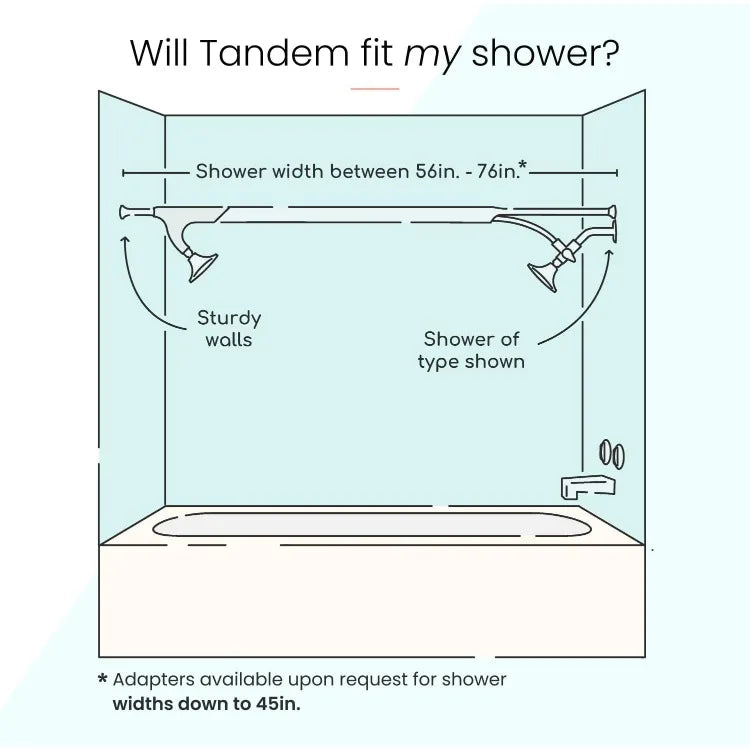 NPNGonline Tandem Shower  - Dual Shower Head for Couples, High Pressure Double Shower Heads with 3 Flow Settings