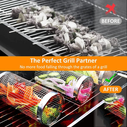 NPNGonline™ BBQ Grill Rolling Basket