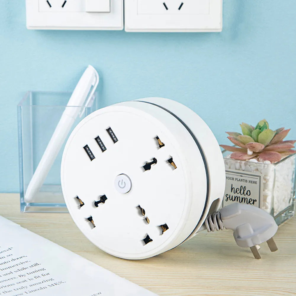 NPNGonline™ Round Portable Extension Cord Socket Plug