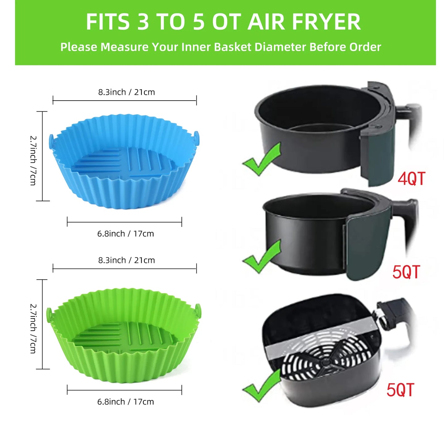 NPNGonline™ Air Fryer Silicone Baking Tray