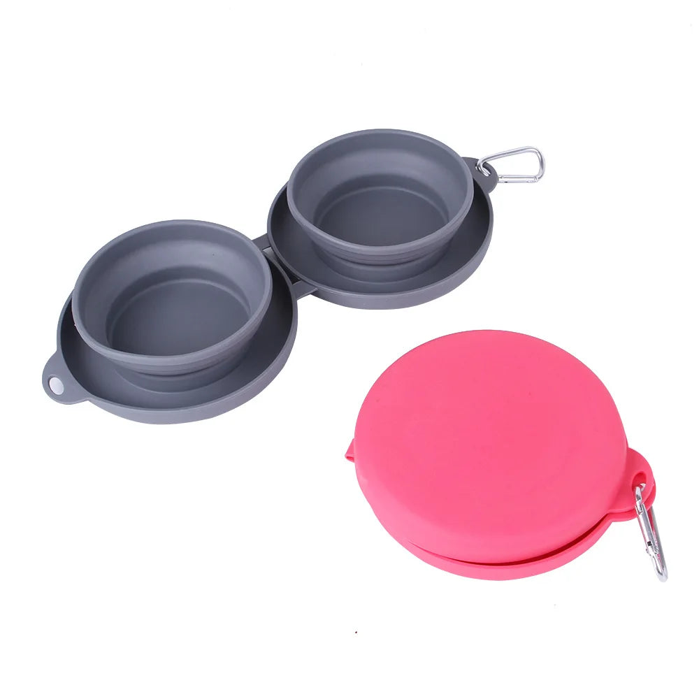 NPNGonline™  Travel Dog Double Silicone Bowl