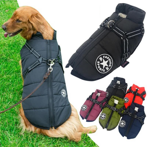 NPNGonline™ Water-Resistant Cozy Dog Jacket With Harness